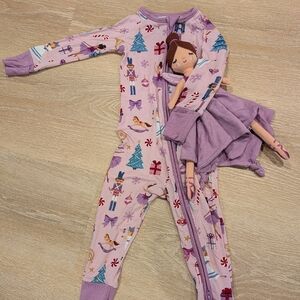 Little Sleepies Nutcracker Christmas PJs and Lovey Set - LIKE NEW
